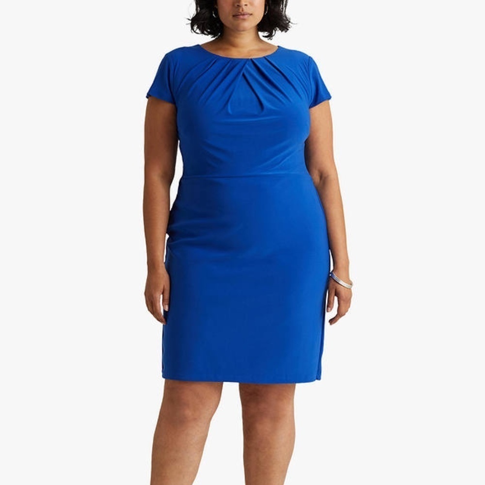 Lauren Ralph Lauren Dress Curve Brenda Short Sleeve Jersey